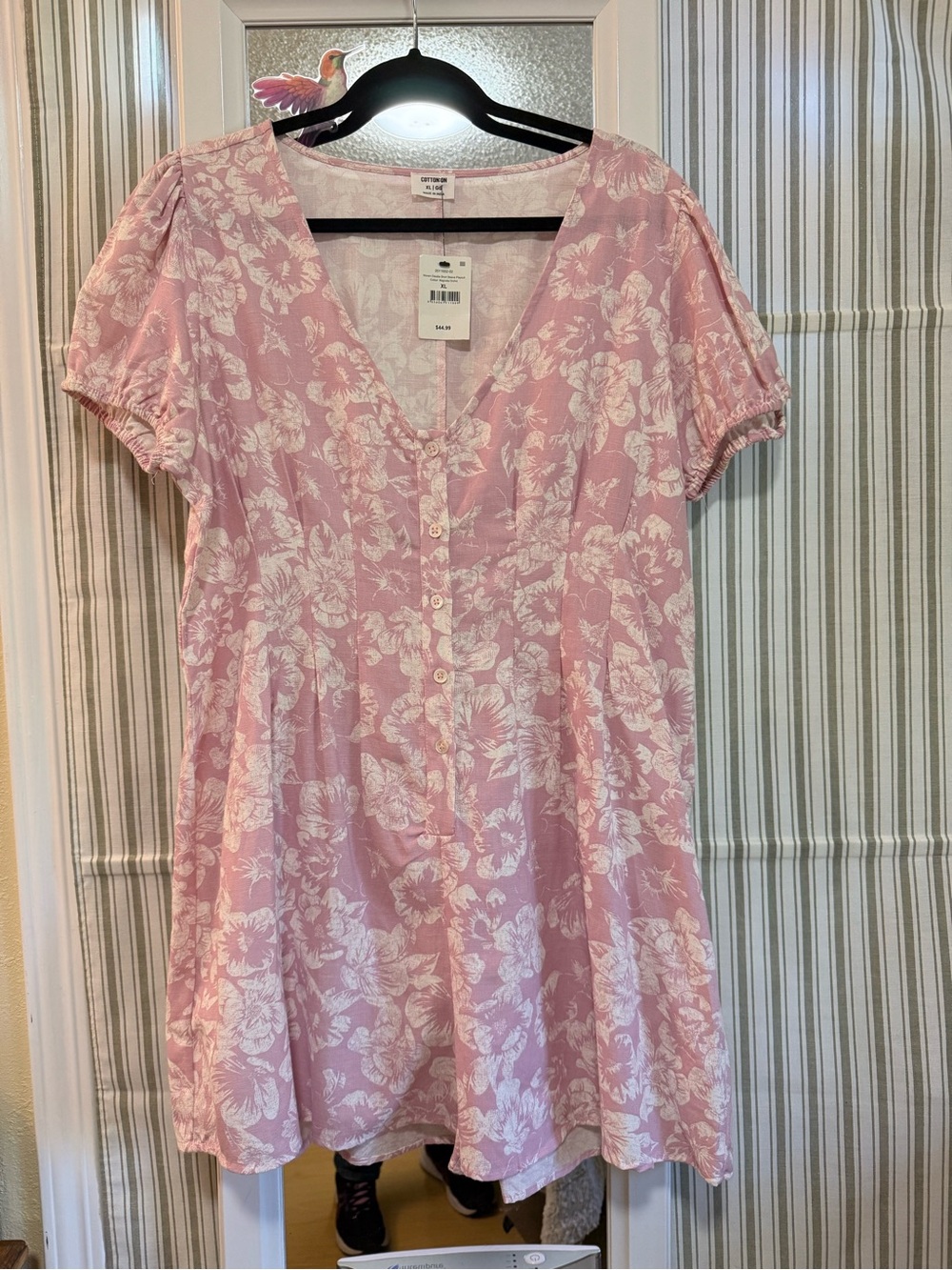 Cotton On Pink & White Floral V-Neck Romper